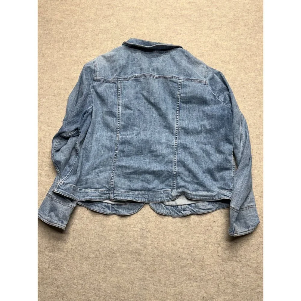 Venezia Denim Trucker Jean Jacket Plus 22/24  Stretch Blazer 90s Y2K - Picture 6 of 8